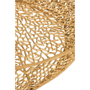 Table basse de salon ronde CORAY - aluminium doré - dimensions larges 115x31,5x114 cm_2