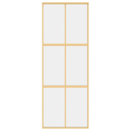 Vidaxl porte coulissante doré 76x205 cm verre esg clair et aluminium 155154_2