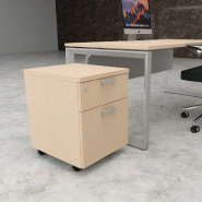 Caisson mobile monocolore avec tiroir pour dossiers suspendus  - MOBEL LINEA - Hêtre_2