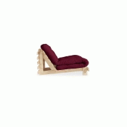 Fauteuil convertible futon ROOTS - Pin naturel - Coloris bordeaux - Couchage 90 x 200 cm - Inspiration japonaise_2