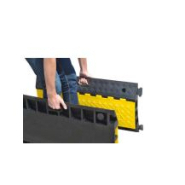 Passe-câbles 50 mm - 5 canaux - Résistant jusqu'à 9 tonnes par essieu - Base caoutchouc et capot pivotant jaune_2