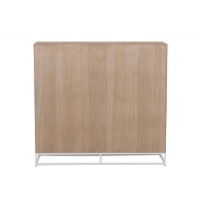 Buffet MOUNIE - 2 portes motifs chevron naturel clair - pieds métal blanc - style industriel_2
