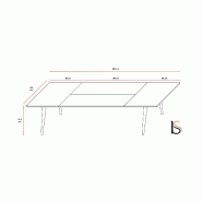 Grande table de réunion Pigreco Up - Martex - Blanc, 300_2