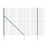 Vidaxl clôture en treillis métallique et piquet d'ancrage vert 2x25 m 154126_2