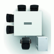 Table de réunion X8  plateau laqué - Officity. - 140, Anthracite, Blanc RAL 9003_2