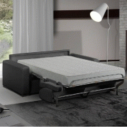 Canapé 3 places MASTER convertible - ouverture EXPRESS - matelas 18 cm - sommier à lattes Renatonisi - microfibre gris graphite_2