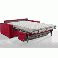 Canapé convertible 2-3 places Excellence - Matelas memory 18 cm inclus - Ouverture express 120x197 cm - Polyuréthane rouge_2