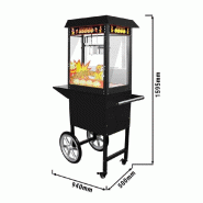 Machine à pop-corn professionnelle 5 kg/h avec chariot - Noir_2