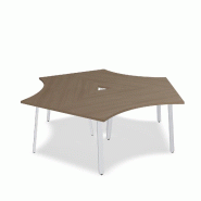 Bureau bench 3 personnes Ogi A - MDD. - Blanc 9010, Cacao_2