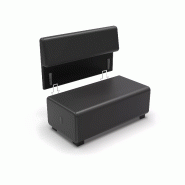 Canapé 2 places similicuir noir_2