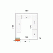 Chambre froide positive CRPF1821 Blanc 1800 x 2100 x 2200 mm TEFCOLD_2