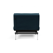 Fauteuil design convertible lit Splitback Chrome - tissu Argus Navy Blue - 90x115 cm - Innovation Living_2