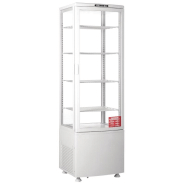 Vitrine réfrigérée - 4 côtés vitrés - porte incurvée 235l blanche_2