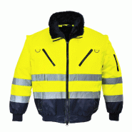 Blouson pilote 3 en 1 haute visibilité - Jaune/Noir / XXL_2