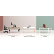 Bureau open space fixe et classique - Style épuré et contemporain - Gamme CINÉTIC avec 3 types de piètements au choix_2