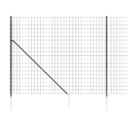 Vidaxl clôture en treillis métallique et ancrage anthracite 1,6x10 m 154260_2
