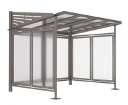 Abri Convivial - abri cycles en porte-à-faux - acier et polycarbonate - 2700x2097x2323 mm_2