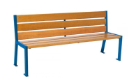 Banc Urbain Silaos - structure en tube acier, 2/3 places, 6 lames, 1200 ou 1800 mm_2