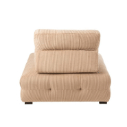 Fauteuil pouf Charlene - rose nude - velours côtelé, convertible et confortable_2