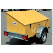 Remorque peinte en jaune ou blanc avec coffre en tôle 15/10eme