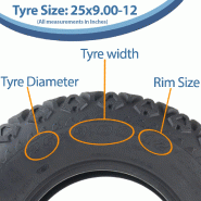 25x9.00-12 Utility ATV Gator Tyre P3026 Grass 6-ply Tubeless Journey 225/70-12_2