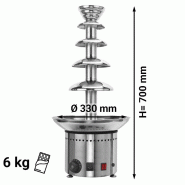 Fontaine à chocolat inox avec 5 étages - 70 cm | Qdm - SBCH5_2