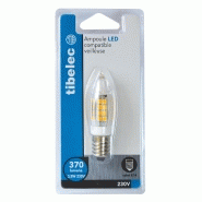 Ampoule LED flamme E14 - 350 lm, 28 W, blanc chaud, TIBELEC - Culot E14, verre transparent, durée de vie 25 000h_2