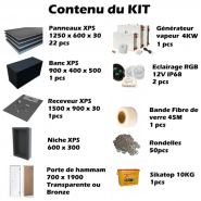 Hammam kit de construction cabine de douche à carreler 150 x 90 - Générateur vapeur inclus_2