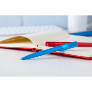 Stylo à bille en plastique - clip large pour impression - encre bleue_2