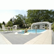 Abri piscine haut San Marino - télescopique, motorisé, adossé ou indépendant, en polycarbonate_2