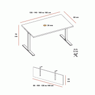 Bureau individuel Idea Tube - Quadrifoglio - 120, Anthracite, Blanc_2