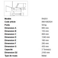 Rh251 - cric rouleur hydraulique en acier renforcé - Rodcraft - capacité 2T avec levée rapide et hauteur jusqu'à 800 mm_2