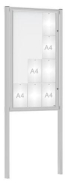 Vitrine Classique anodisé sur poteaux - Affichage simple face - Taille 4 à 21 A4 - Plexichoc - Serrure de sécurité_2