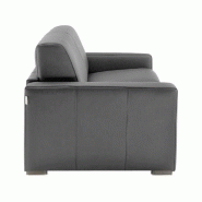 Canapé lit Dreamer Express - Sommier à lattes - Matelas 16 cm - Cuir vachette gris_2