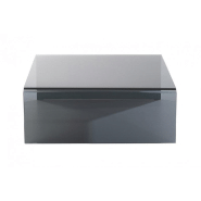 Mobilier de salon carré en verre gris fumé