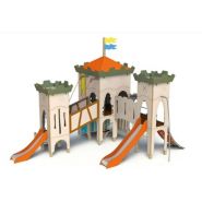 3840 - Structure pour aire de jeux - Transalp - Forteresse 3 tours avec toboggans, passerelles et équipements variés_2