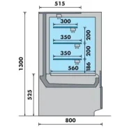 Vitrine service arrière  avec 4 niveaux de présentation idéale pour pâtisserie, boulangerie, sandwicherie et traiteur - CHARME_2