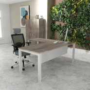 Bureau d'angle Tempo - Mobel Linea. - 180, Alu, Oui, Chêne grisé_0