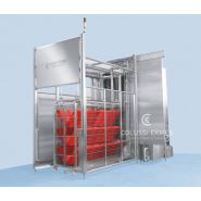 Installation de lavage de caisses en acier inoxydable