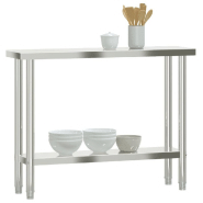 Vidaxl table de travail de cuisine 110x30x85 cm acier inoxydable 376452_2
