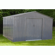 Abri jardin métal - aspect bois vieilli 1010 - 9,66 m² - gris_2