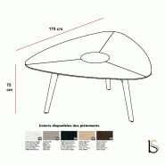 Table de réunion triangulaire Rail en bois- Bralco - Non, Chêne tabac_2