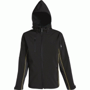 Veste softshell polyester/élasthanne 3 couches laminées - Horten - Fermeture zip anti-froid, capuche amovible, zips étanches_2