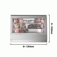 Vitrine réfrigérée à viande en acier inoxydable - L 1384 mm_2