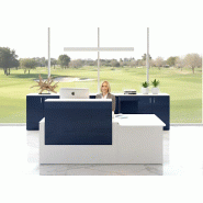 Bureau d'accueil Pano avec partie PMR - Ofitres - 160, Blanc, Bleu marine brillant_0