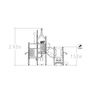 Structure multi-jeux Unimini Vallis - Hags - Pour enfants de 3 à 5 ans - Dimensions 3450x4700x2920 mm_2