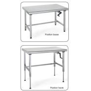 Mobilier professionnel en acier inoxydable avec plan de travail ajustable