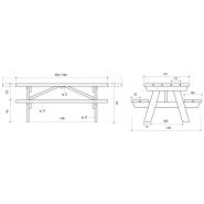 Table pique-nique en bois 'MUNICH' rallongée 2022 - Accessible PMR - Pin traité autoclave classe IV certifié FSC_2