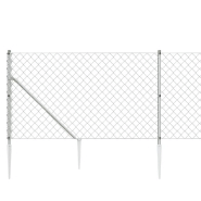 Vidaxl clôture à mailles losangées avec ancrage argenté 1,1x10 m 154018_2