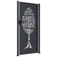 Vidaxl portail de jardin anthracite 105x180cm acier conception d'arbre 153158_2
